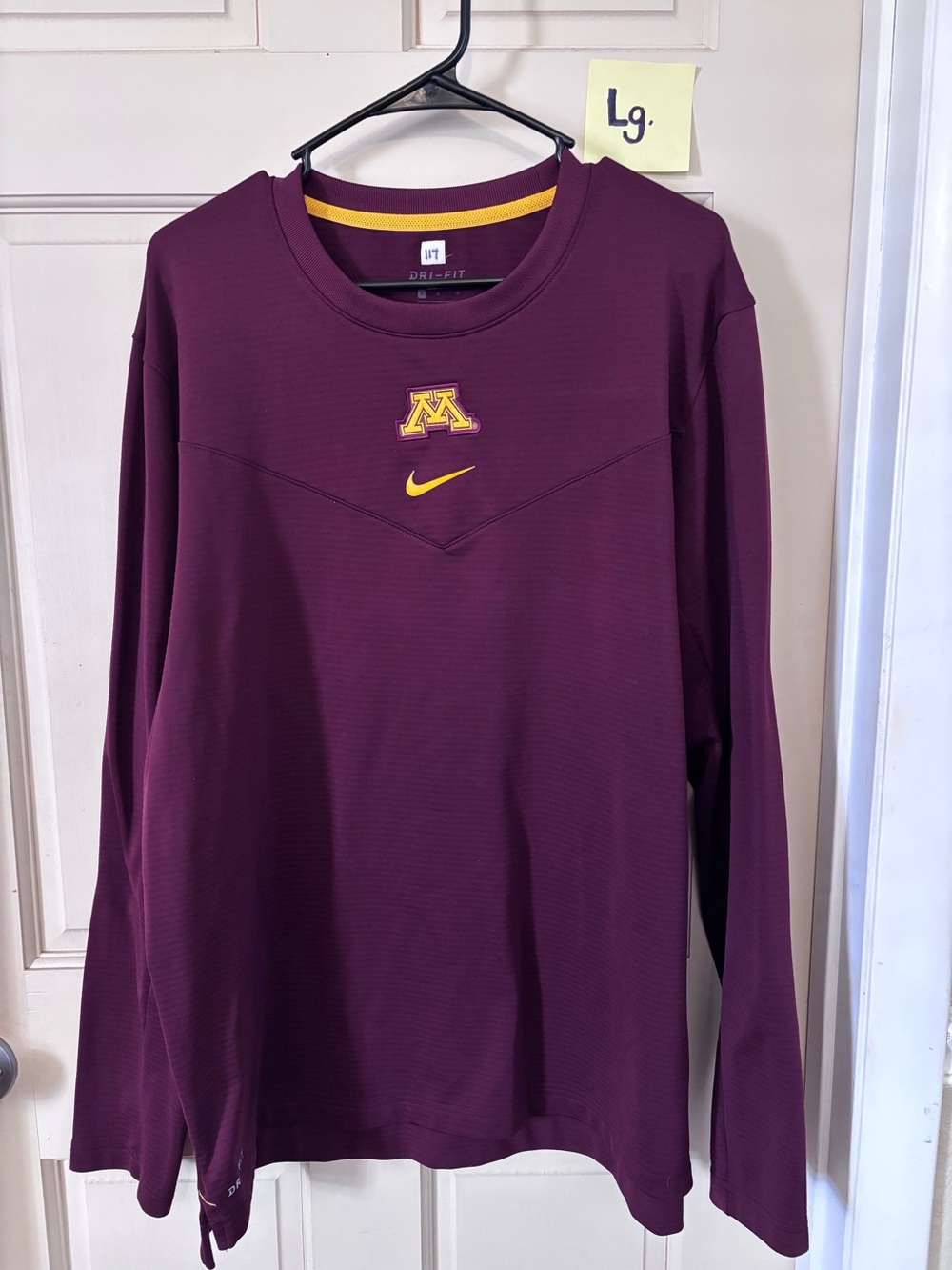 Nike Dri-FIT (officially licensed NCAA On-Field Minnesota Gophers Long Sleeve